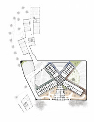 Univerzitní kampus v Hasseltu, půdorys, noAarchitecten