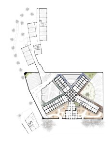 Univerzitní kampus v Hasseltu, půdorys, noAarchitecten