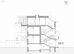 4a architekti, Vila Engel, příčný řez – foto