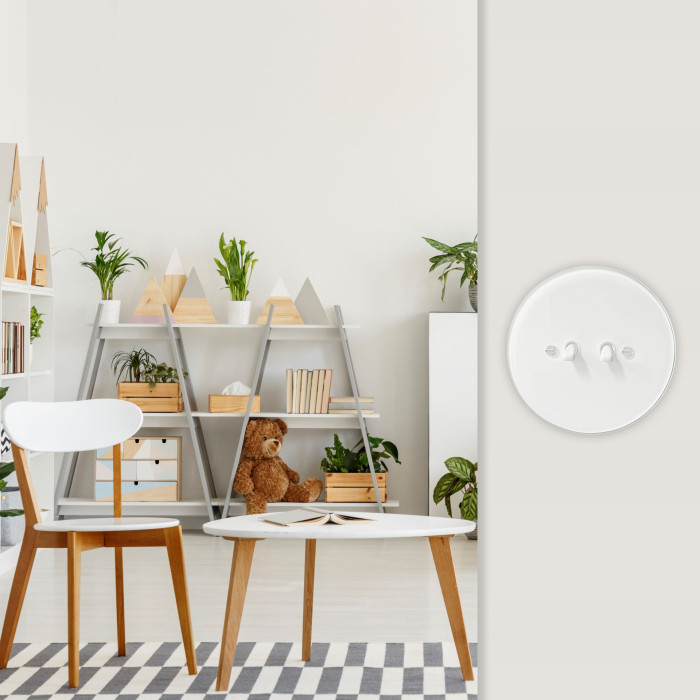 Bilý dvojitý vypínač kolekce NEXA