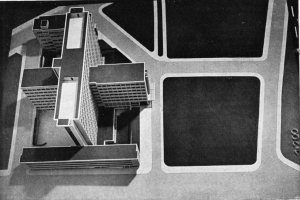 Dům odborových svazů v Praze na Žižkově navrhli přední českoslovenští architekti Josef Havlíček a Karel Honzík ve 30. letech, dobové foto.
