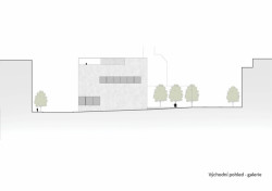 Subcentrum Klamovka - Nové lokální centrum v Plzeňské ulici, východní pohled na galerii, Klára Jeníková
