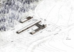 Daniela Míková, Hvězdárna na Jizerce, situace v axonometrii - foto