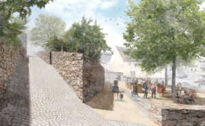 Vizualizace (Pivovarské terasy; Steiner a Malíková krajinářští architekti, Roman Brychta Architekti)