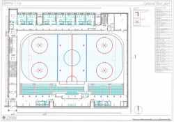 Zimní stadion v Teplicích, MISE a SIAL Architekti a inženýři, půdorys 1NP