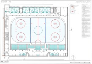 Zimní stadion v Teplicích, MISE a SIAL Architekti a inženýři, půdorys 1NP