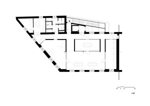 Půdorys 2. NP (Komunitní centrum ve Strakonicích, Ateliér VAS)