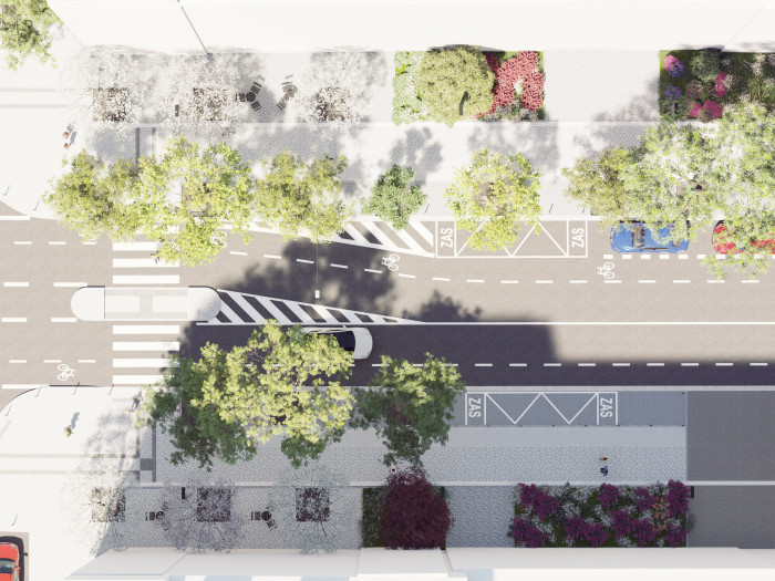 Studie představující budoucí podobu letenské třídy Korunovační od edit! architects