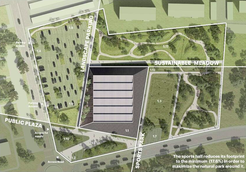 Architektonickou soutěž na novou sportovní halu v Žatci vyhráli španělští architekti