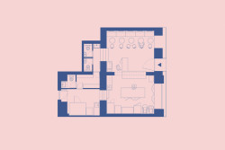 Cukrárna Le Miam, půdorys, NOIZ.SK