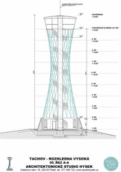 Architektonické studio Hysek, Rozhledna Vysoká, Tachov - řez