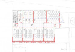Škola v Barceloně od Harquitectes, půdorys