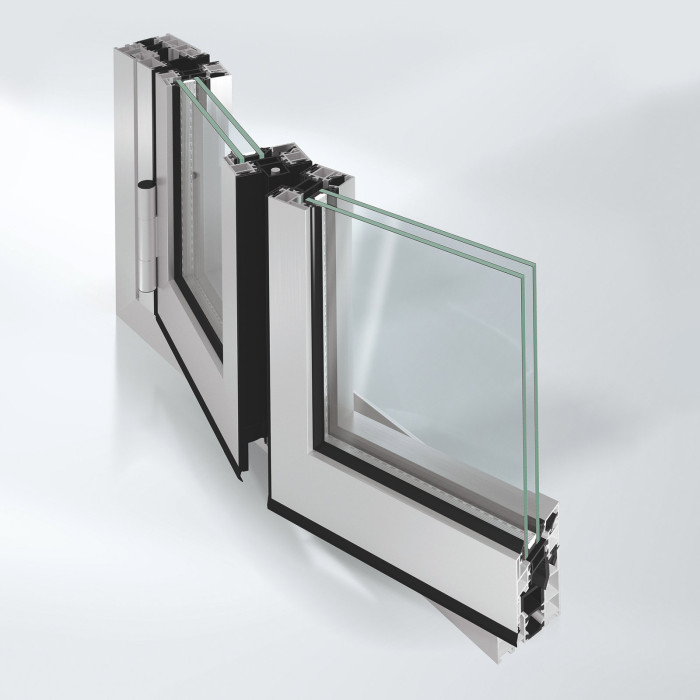 Schüco AS FD 75 (hliníkový systém, stavební hloubka 75 milimetrů) 