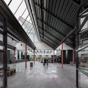 Vizualizace konverze bývalých továrních budov v Moravské Třebové na kulturní centrum od ateliéru Rusina Frei architekti