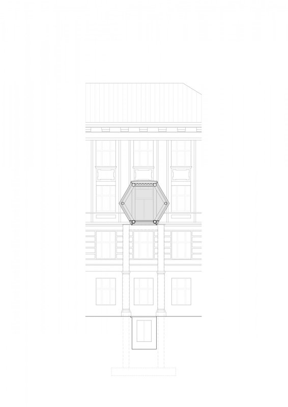 Spojovací lávky VŠCHT, Opočenský Valouch architekti, detail řezu lávky u ulice Zikova