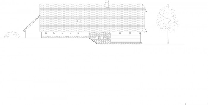 Lenka Míková, rekonstrukce usedlosti v Jižních Čechách, pohled sever
