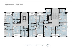Půdorys typického patra sekce A+B
