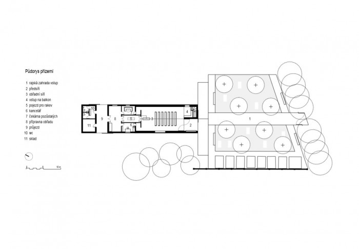Smutečí síň Broumov, půdorys,  INS spol. s.r.o., d3D