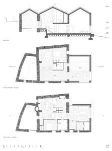 Rekonstrukce a dostavba rodinného domu v Muros, fuertes-penedo arquitectos, výkresy