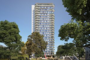 Tisková konferene za účasti investora, přdstavitelů města a architektky Evy Jiřičné