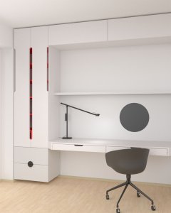 Vizualizace dětský pokoj (Interiér domu v Lysolajích, Amulet architekti)