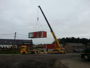 Skilpod & UAU Collectiv, modulární dům Skilpod #150 Zero Energy, průběh výstavby, foto