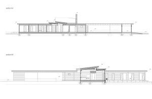 Residence RR - Honka Kersko, řez objektem, monom