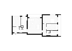 Rekonstrukce bytu a bytového domu Nový Svet, ARCHITEKTI mikulaj & mikulajová - Půdorys bytu