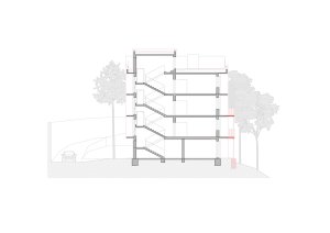 Rekonstrukce bytu a bytového domu Nový Svet, ARCHITEKTI mikulaj & mikulajová - Řez