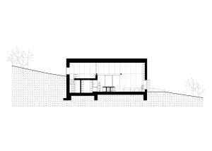 Řez (Víkendový dům nad přehradou, NOIZ architekti)