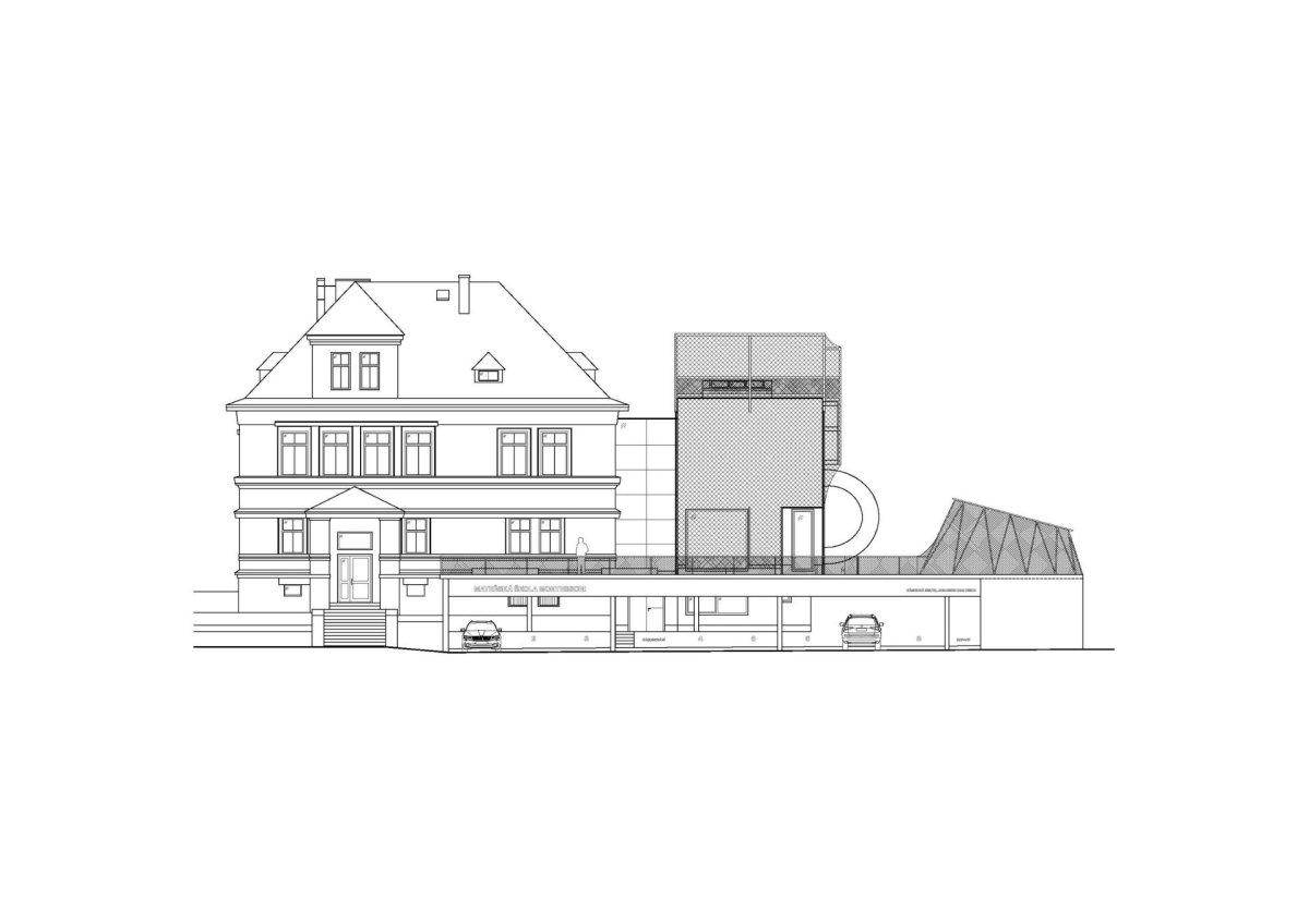 Přístavba ke školce Montessori v Jablonci nad Nisou, Mjölk architekti: Pohled jižní