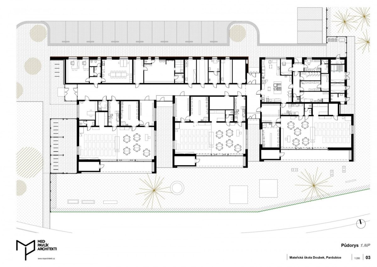Mateřská škola Doubek v Pardubicích, Med Pavlík architekti: Půdorys