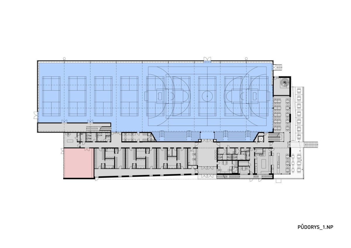Sportovní hala města Plzeň, Projectstudio8: Půdorys 1.NP